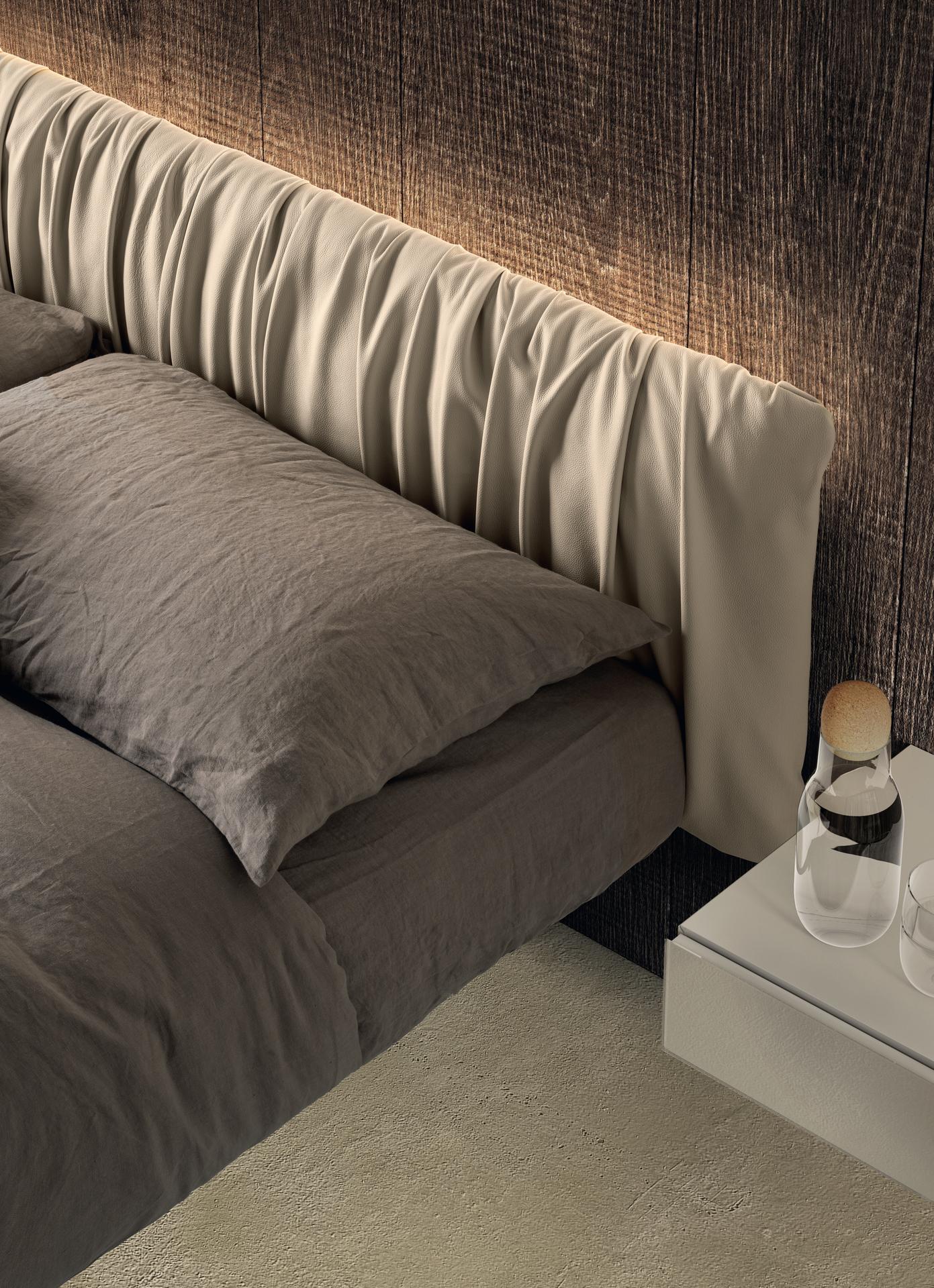 cama color neitro lago diseño italiano madera naturaleza