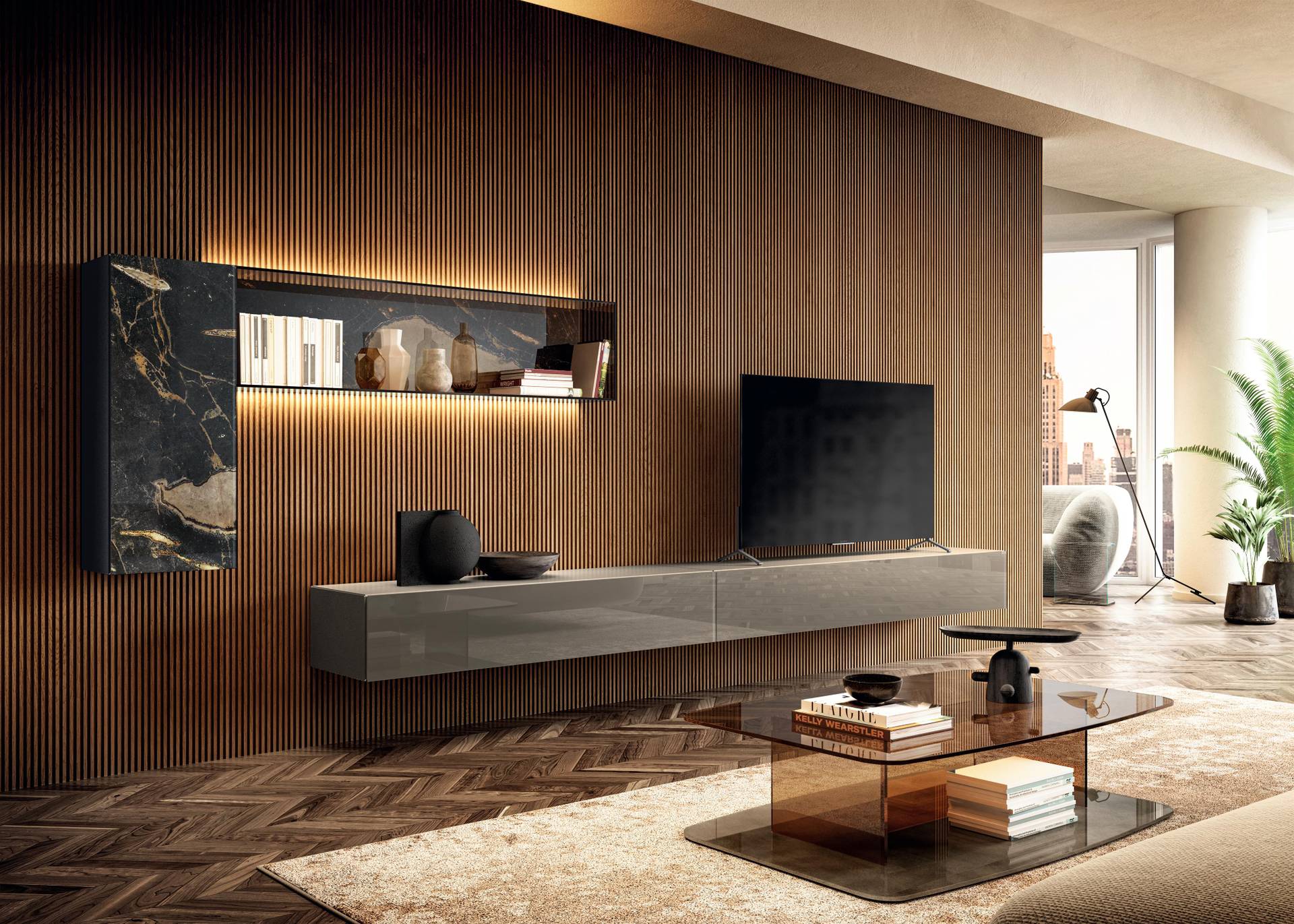 pared equipada lago 