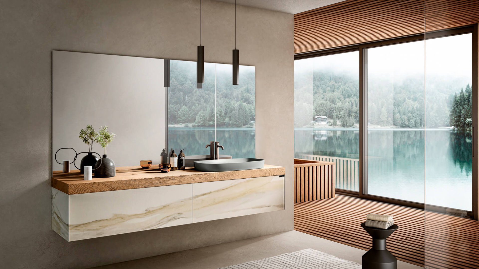 cuarto de baño de diseño minimalista pero moderno