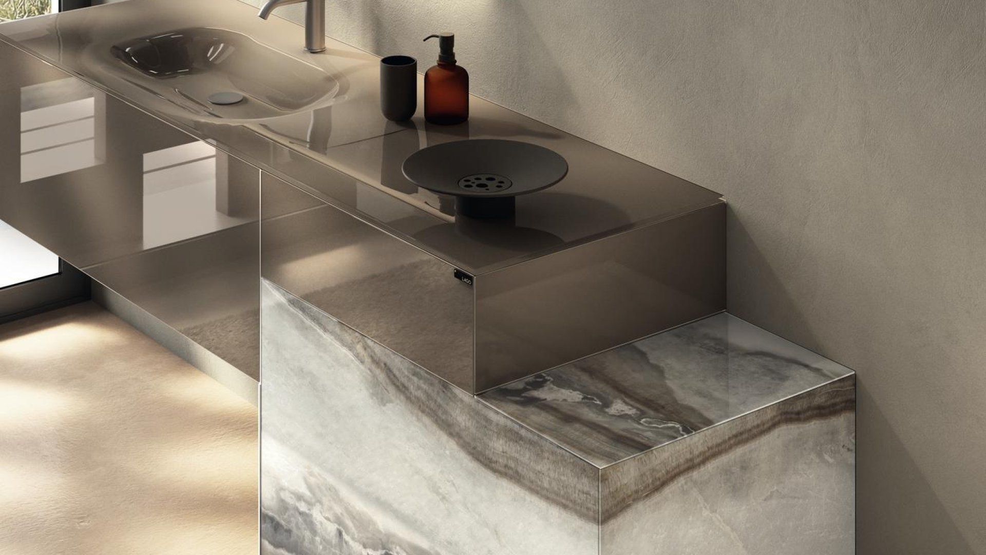 lavabo marca lago diseñ italiano cristal