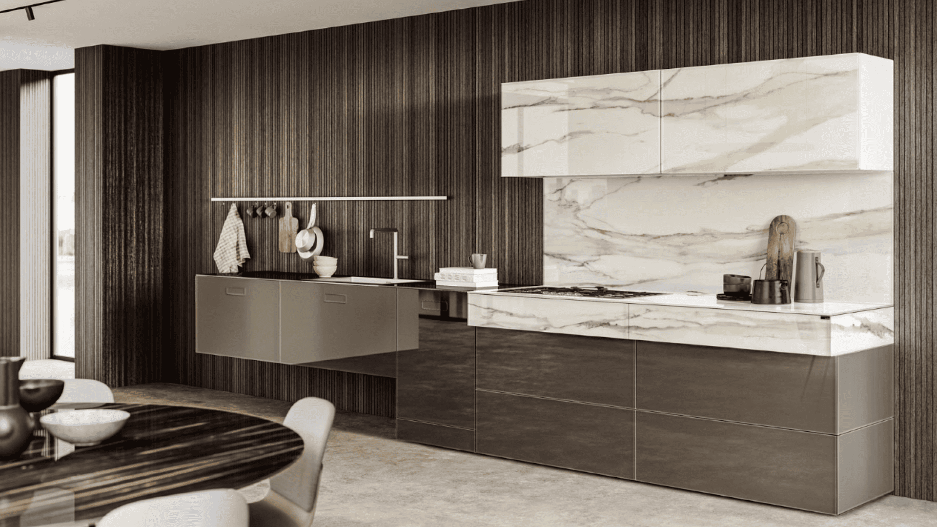 cocina cristal lago